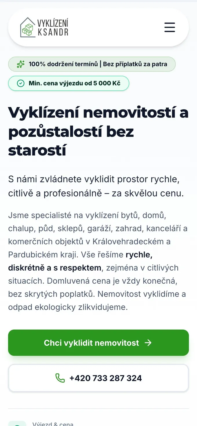 Mobilní verze vyklizeniksandr.cz
